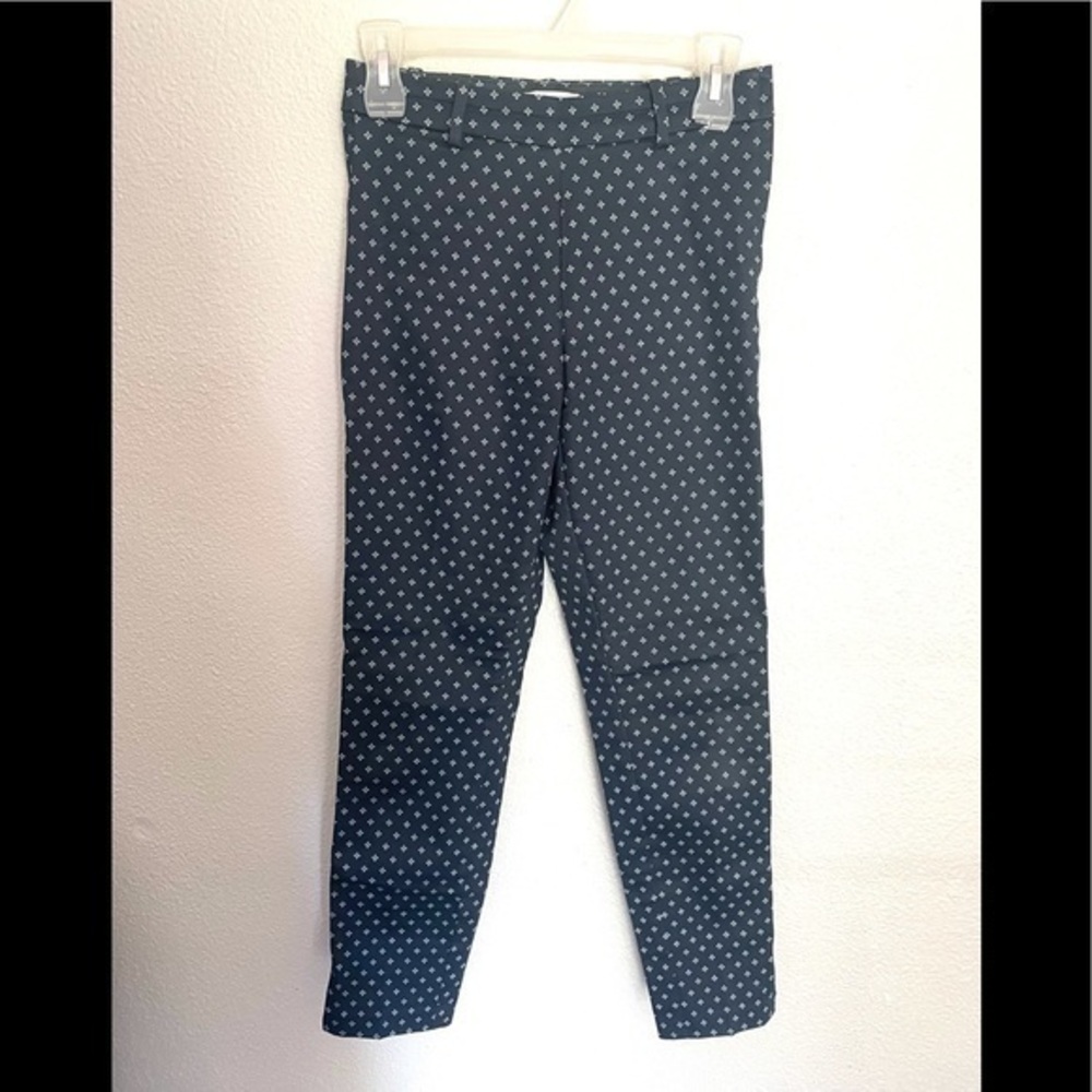 H&M navy blue print ankle pants size 4